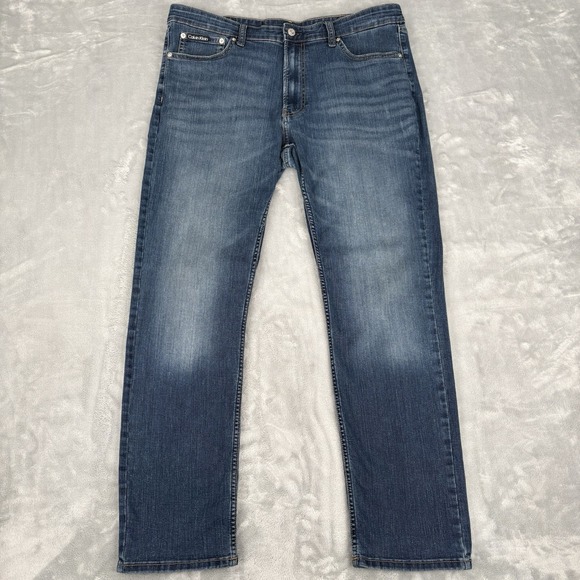 Calvin Klein Men's Slim Fit Jeans Stretch Blue 38x32 (Fits 38x30.5) Medium Wash - Picture 4 of 16